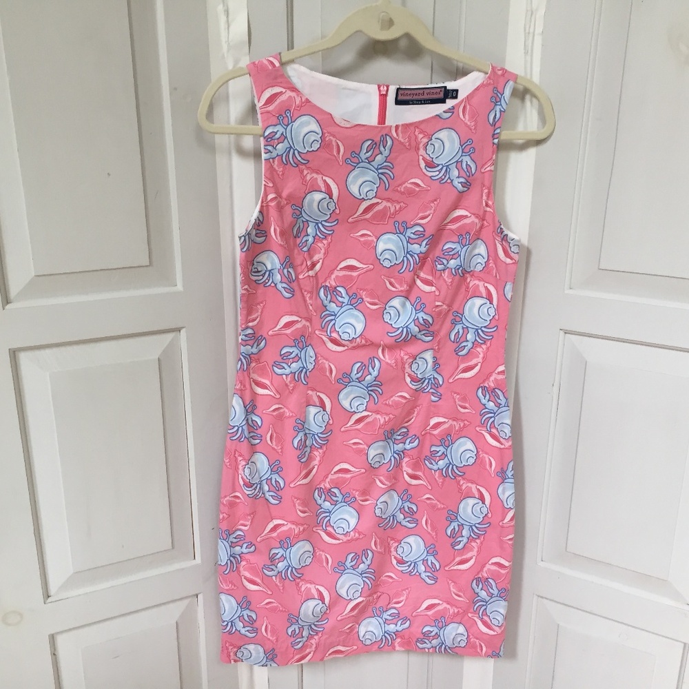 Vineyard Vines Pink and Blue Beach Themed Dress